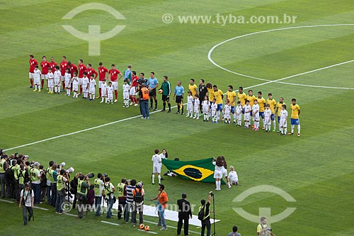  Players waiting for the execution of national anthems for the friendly match between Brazil x England at Journalist Mario Filho Stadium - also known as Maracana  - Rio de Janeiro city - Rio de Janeiro state (RJ) - Brazil