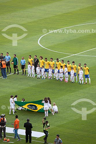  Players waiting for the execution of national anthems for the friendly match between Brazil x England at Journalist Mario Filho Stadium - also known as Maracana  - Rio de Janeiro city - Rio de Janeiro state (RJ) - Brazil