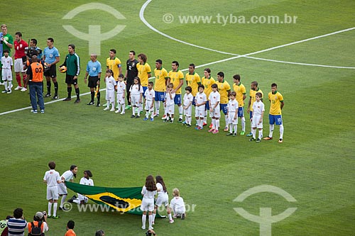  Players waiting for the execution of national anthems for the friendly match between Brazil x England at Journalist Mario Filho Stadium - also known as Maracana  - Rio de Janeiro city - Rio de Janeiro state (RJ) - Brazil