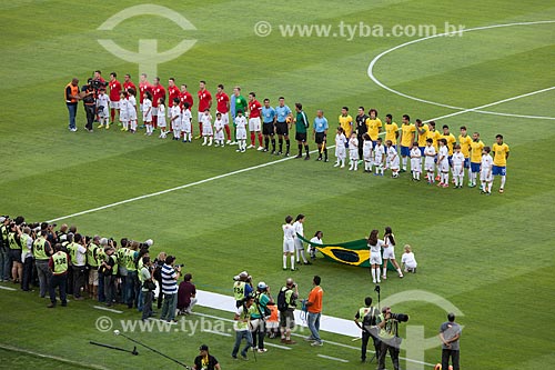  Players waiting for the execution of national anthems for the friendly match between Brazil x England at Journalist Mario Filho Stadium - also known as Maracana  - Rio de Janeiro city - Rio de Janeiro state (RJ) - Brazil