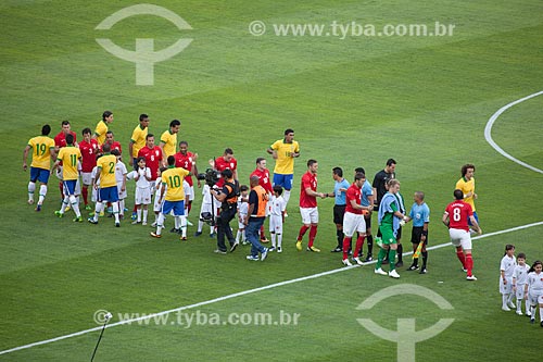  Players shaking hands after the national anthems for the friendly match between Brazil x England at Journalist Mario Filho Stadium - also known as Maracana  - Rio de Janeiro city - Rio de Janeiro state (RJ) - Brazil