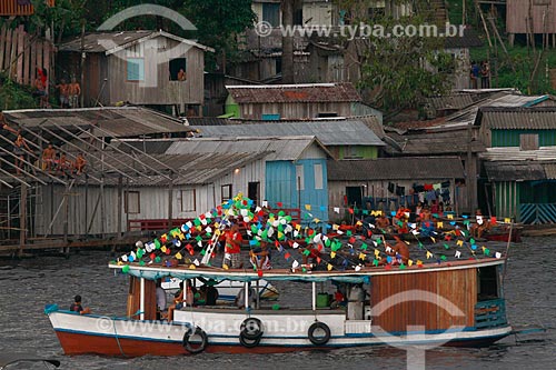  Subject: Boat decorated during the traditional Fluvial Procession of Sao Pedro / Place: Manaus city - Amazonas state (AM) - Brazil / Date: 06/2013 