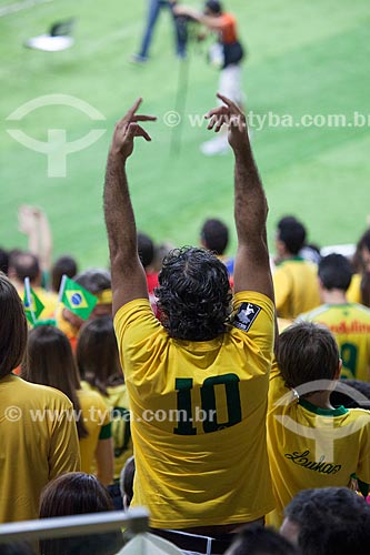  Subject: Fan during the game between Brasil x Spain by final match of Confederations Cups the JournalistMario Filho Stadium - also known as Maracana / Place: Maracana neighborhood - Rio de Janeiro city - Rio de Janeiro state (RJ) - Brazil / Date: 06 