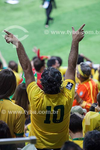  Subject: Fan during the game between Brasil x Spain by final match of Confederations Cups the JournalistMario Filho Stadium - also known as Maracana / Place: Maracana neighborhood - Rio de Janeiro city - Rio de Janeiro state (RJ) - Brazil / Date: 06 