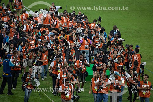  Subject: Photographers during the game between Brasil x Spain by final match of Confederations Cups the JournalistMario Filho Stadium - also known as Maracana / Place: Maracana neighborhood - Rio de Janeiro city - Rio de Janeiro state (RJ) - Brazil  