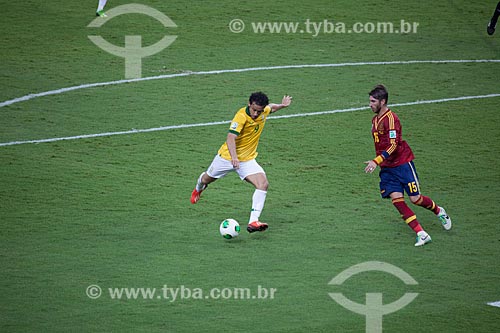  Subject: Players Fred and Ramos the game between Brasil x Spain by final match of Confederations Cups - in the JournalistMario Filho Stadium - also known as Maracana / Place: Maracana neighborhood - Rio de Janeiro city - Rio de Janeiro state (RJ) -  