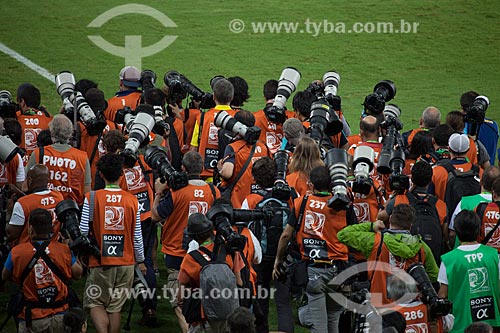  Subject: Photographers in the game between Brasil x Spain by final match of Confederations Cups at Journalist Mario Filho Stadium - also known as Maracana / Place: Maracana neighborhood - Rio de Janeiro city - Rio de Janeiro state (RJ) - Brazil / Da 