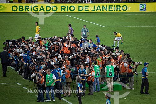  Subject: Photographers in the game between Brasil x Spain by final match of Confederations Cups at Journalist Mario Filho Stadium - also known as Maracana / Place: Maracana neighborhood - Rio de Janeiro city - Rio de Janeiro state (RJ) - Brazil / Da 