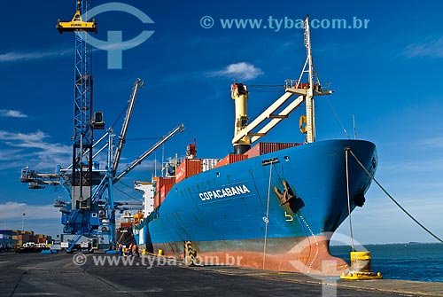  Subject: Vessel awaiting unloading of containers in TECON - Rio Grande Container Terminal / Place: Rio Grande city - Rio Grande do Sul state (RS) - Brazil / Date: 01/2009 