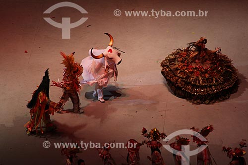  Subject: Parintins Folklore Festival - Presentation of Garantido Boi (Guaranteed Ox) / Place: Parintins city - Amazonas state (AM) - Brazil / Date: 06/2013 