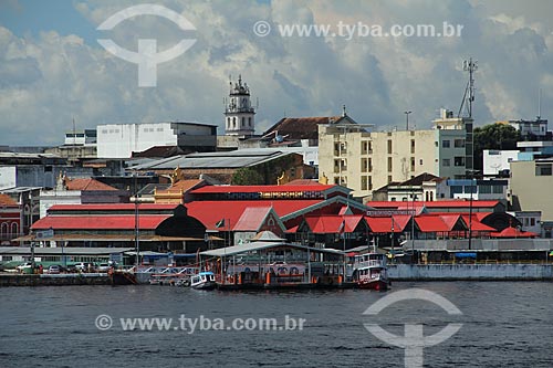  Subject: View of the Adolpho Lisboa Municipal Market (1883) with the city in the background / Place: Manaus city - Amazonas state (AM) - Brazil / Date: 07/2013 