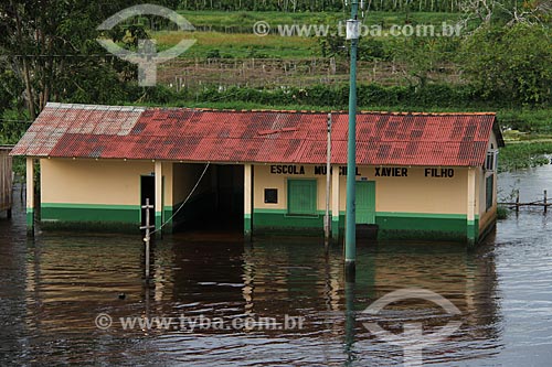  Subject: Xavier Filho Municipal School flooded during the full season of the Amazon River / Place: Itacoatiara city - Amazonas state (AM) - Brazil / Date: 07/2013 