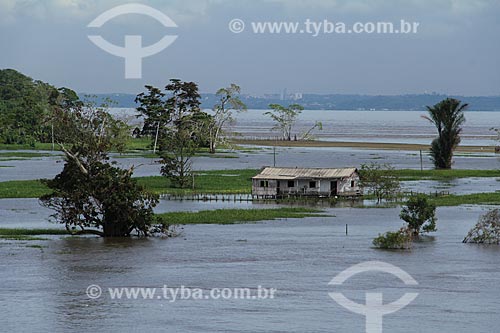  Subject: House on the banks of Amazon River near to Tabocal Coast / Place: Manaus city - Amazonas state (AM) - Brazil / Date: 07/2013 