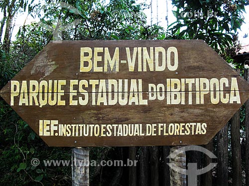  Subject: Plaque at the entrance of the Ibitipoca State Park / Place: Lima Duarte city - Minas Gerais state (MG) - Brazil / Date: 04/2009 