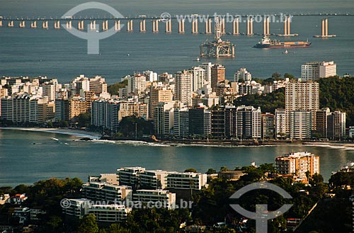  Subject: View of Icarai neighborhood with the Rio-Niteroi Bridge (1974) / Place: Niteroi city - Rio de Janeiro state (RJ) - Brazil / Date: 05/2007 