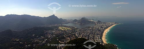  Subject: View of Lagoa and Gavea neighborhood - to the left - and Leblon and Ipanema neighborhood - to the right - from Morro Dois Irmaos (Two Brothers Mountain)  / Place: Rio de Janeiro city - Rio de Janeiro state (RJ) - Brazil / Date: 07/2013 