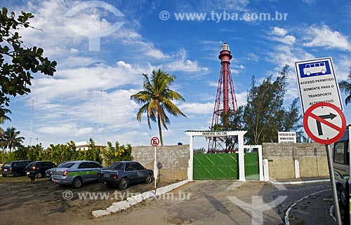  Subject: Sao Tome lighthouse (1882) - designed by architect Gustavel Eiffel which is 45 meters in height / Place: Farol de Sao Thome neighborhood -  Campos dos Goytacazes city - Rio de Janeiro state (RJ) - Brazil / Date: 06/2013 