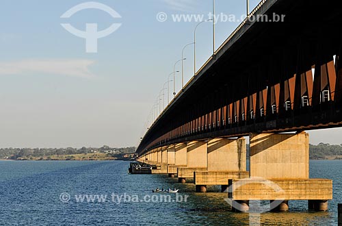  Subject: Roadrail Bridge over Parana River - Its total length is 3800 meters, making it the largest Brazilian river bridge - Natural boundary between SP and MS states / Place: Rubineia city - Sao Paulo state (SP) - Brazil / Date: 07/2013 