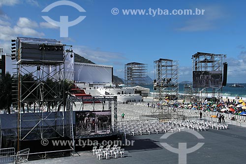  Subject: Main stage of the the World Youth Day, mounted on Copacabana beach / Place: Copacabana neighborhood - Rio de Janeiro city - Rio de Janeiro state (RJ) - Brazil / Date: 07/2013 