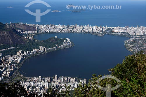  Subject: View of the Rodrigo de Freitas Lagoon from the Christ the Redeemer Mirante with the Cagarras archipelago in the background / Place: Rio de Janeiro city - Rio de Janeiro state (RJ) - Brazil / Date: 06/2013 