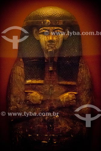  Subject: Detail of egyptian sarcophagus at the National Museum / Place: Sao Cristovao neighborhood - Rio de Janeiro city - Rio de Janeiro state (RJ) - Brazil / Date: 12/2009 