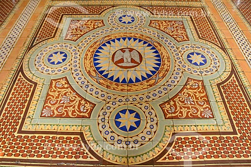  Subject: Tiles at entrance of Museum of Republic - old Catete Palace / Place: Catete neighborhood - Rio de Janeiro city - Rio de Janeiro state (RJ) - Brazil / Date: 08/2010 