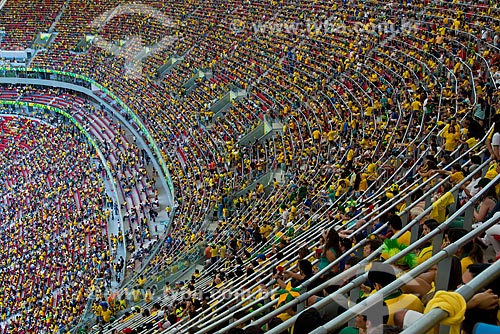  Subject: Fans in the game between Brazil x Japan - opening of Confederations Cup - at National Stadium of Brasilia Mane Garrincha (1974) / Place: Brasilia city - Distrito Federal (Federal District) - Brazil / Date: 06/2013 