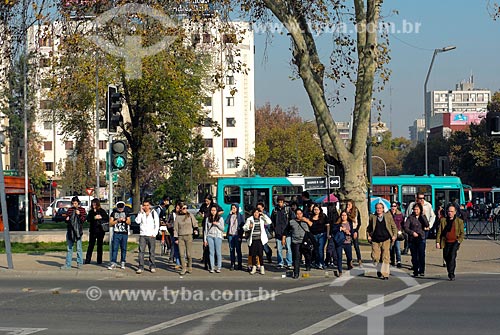  Subject: Pedestrian crossing at Plaza Baquedano (Baquedano Square) - also known as Plaza Italia / Place: Santiago city - Chile - South America / Date: 05/2013 