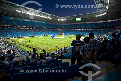  Subject: Fans at match between Gremio x Liga Deportiva Universitaria (LDU) - Libertadores da America Cup at Gremio Arena (2012) / Place: Humaita neighborhood - Porto Alegre city - Rio Grande do Sul state (RS) - Brazil / Date: 01/2013 