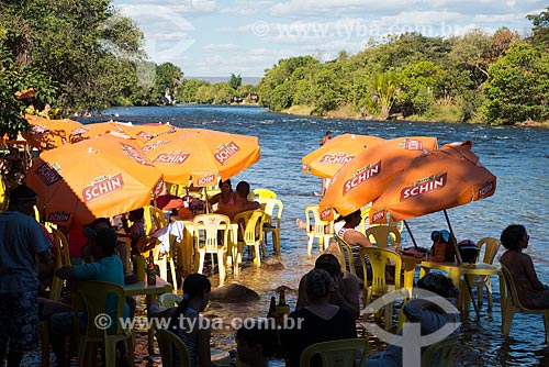  Subject: Tables and chairs at Ondas River (Waves River) in Val da Boa Esperanca - the region where it was found the third world reserve of  thallium / Place: Barreiras city - Bahia state (BA) - Brazil / Date: 07/2013 