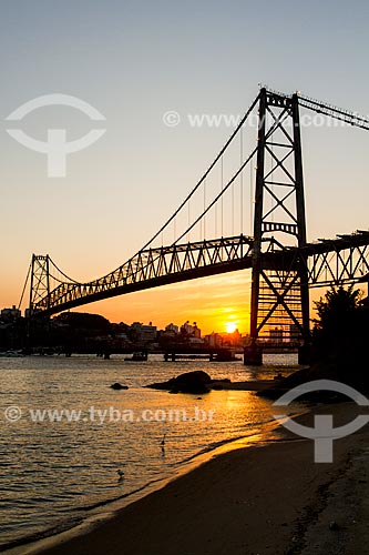  Subject: Sunset at Hercilio Luz Bridge / Place: Florianopolis city - Santa Catarina state (SC) - Brazil / Date: 08/2013 
