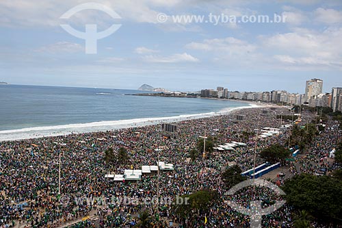  Subject: Pilgrims on Copacabana Beach during the World Youth Day (WYD) / Place: Copacabana neighborhood - Rio de Janeiro city - Rio de Janeiro state (RJ) - Brazil / Date: 07/2013 
