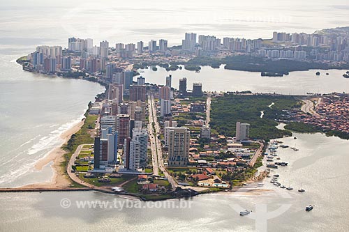  Subject: Aerial view of Ponta Dareia neighborhood with Jansen Lagoon in the right size / Place: Ponta Dareia neighborhood - Sao Luis city - Maranhao state (MA) - Brazil / Date: 06/2013 