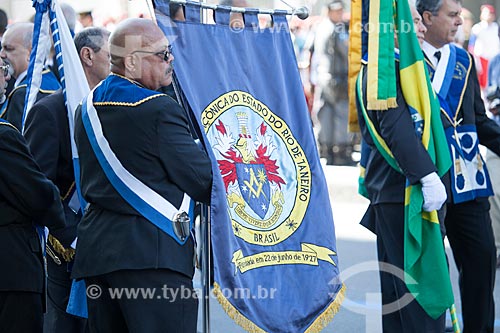  Members of the Grand Masonic Lodge of the State of Rio de Janeiro - founded in June 22, 1927 - at parade to celebrate the Seven of September at Presidente Vargas Avenue  - Rio de Janeiro city - Rio de Janeiro state (RJ) - Brazil