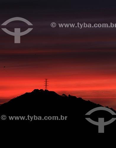  Subject: Tower of power transmission at dusk / Place: Bangu neighborhood - Rio de Janeiro city - Rio de Janeiro state (RJ) - Brazil / Date: 05/2013 