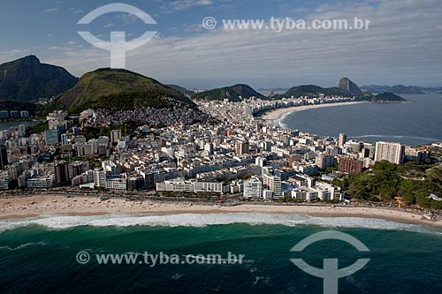  Subject: Aerial photo of Arpoador Beach with the Copacabana Beach in the background / Place: Ipanema neighborhood - Rio de Janeiro city - Rio de Janeiro state (RJ) - Brazil / Date: 04/2011 