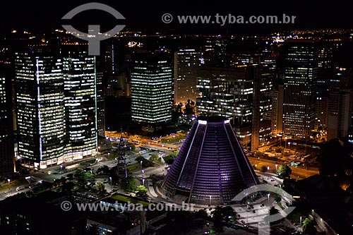  Subject: Aerial photo of Cathedral of Sao Sebastiao do Rio de Janeiro (1979) with Republica do Chile Avenue / Place: City center neighborhood - Rio de Janeiro city - Rio de Janeiro state (RJ) - Brazil / Date: 04/2011 