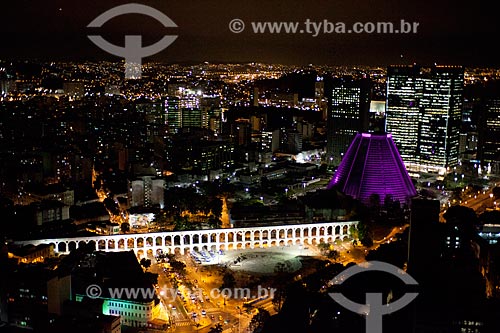  Subject: Aerial photo of Lapa Arches (1750) and Cathedral of Sao Sebastiao do Rio de Janeiro (1979) / Place: City center neighborhood - Rio de Janeiro city - Rio de Janeiro state (RJ) - Brazil / Date: 04/2011 