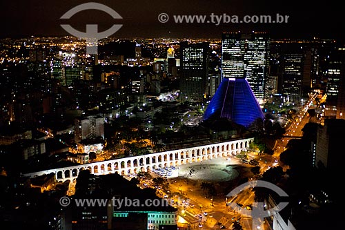  Subject: Aerial photo of Lapa Arches (1750) and Cathedral of Sao Sebastiao do Rio de Janeiro (1979) / Place: City center neighborhood - Rio de Janeiro city - Rio de Janeiro state (RJ) - Brazil / Date: 04/2011 