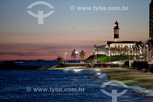  Subject: Sunset - Barra Beach with Santo Antonio da Barra Fort (1702) in the background / Place: Salvador city - Bahia state (BA) - Brazil / Date: 04/2012 