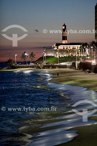  Subject: Sunset - Barra Beach with Santo Antonio da Barra Fort (1702) in the background / Place: Salvador city - Bahia state (BA) - Brazil / Date: 04/2012 