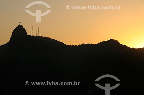  Subject: Silhouette of the Corcovado Mountain with antennas of Sumare Mountain in the background / Place: Rio de Janeiro city  -  Rio de Janeiro state  ( RJ )   -  Brazil / Date: 08/2008 