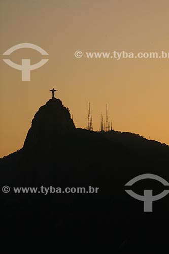  Subject: Silhouette of the Corcovado Mountain with antennas of Sumare Mountain in the background / Place: Rio de Janeiro city  -  Rio de Janeiro state  ( RJ )   -  Brazil / Date: 08/2008 