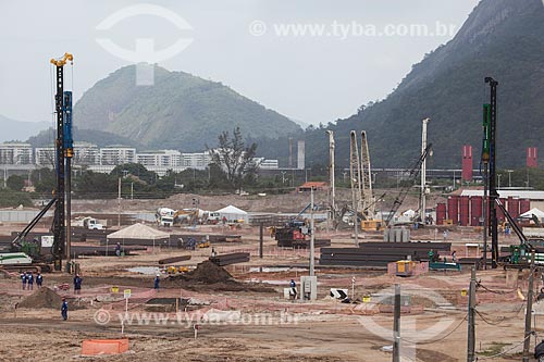  Subject: Construction site of Rio 2016 Olympic Park - old Nelson Piquet International Autodrome - Jacarepagua Autodrome - with the Jacarepagua Lagoon in the background / Place: Barra da Tijuca neighborhood - Rio de Janeiro city - Rio de Janeiro stat 