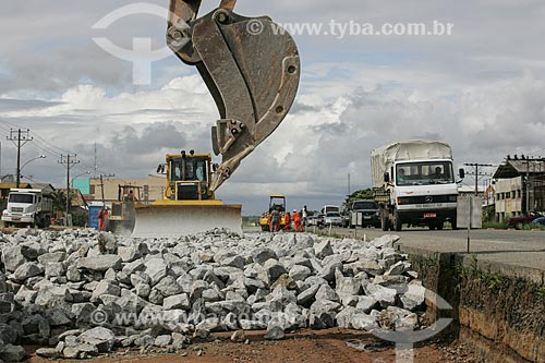  Construction site of Governador Mario Covas Highway (BR-101) duplication - near to Sepetiba Port  - Paracambi city - Rio de Janeiro state (RJ) - Brazil