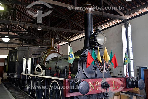  Subject: The Baroneza (Baroness), built in England, was the first locomotive to travel on in Brazil - Maua Railroad in 1854 - Train Museum (1984) / Place: Engenho de Dentro neighborhood - Rio de Janeiro city - Rio de Janeiro state (RJ) - Brazil / Da 