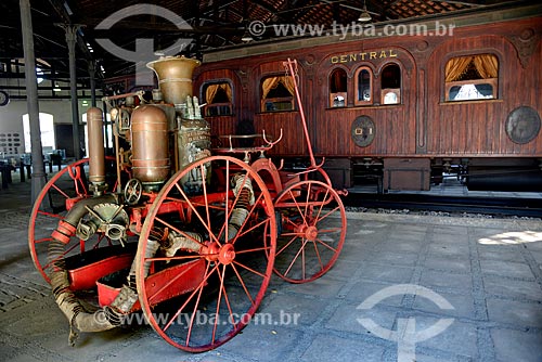  Fire truck from the start of the century - was imported from England and pulled the animal traction - Imperial car (1886) - also known as Car of the Emperor, imported from Belgium - in the background - Train Museum (1984)  - Rio de Janeiro city - Rio de Janeiro state (RJ) - Brazil