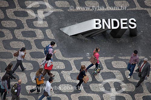  Subject: Aerial view of logo - National Bank for Economic and Social Development  / Place: City center-  Rio de Janeiro state - Brazil / Date: 10/2013 