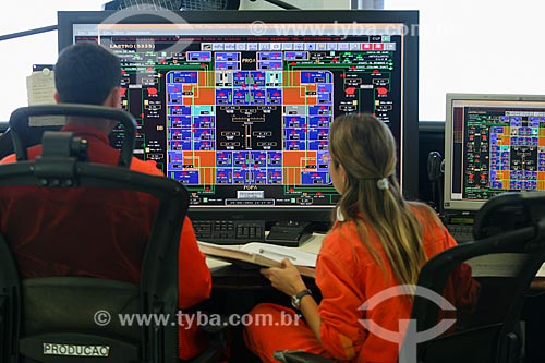  Control Panel of Platform P-51 - Module 2 Marlim Sul Field in the Campos Basin in the background  - Campos dos Goytacazes city - Rio de Janeiro state (RJ) - Brazil