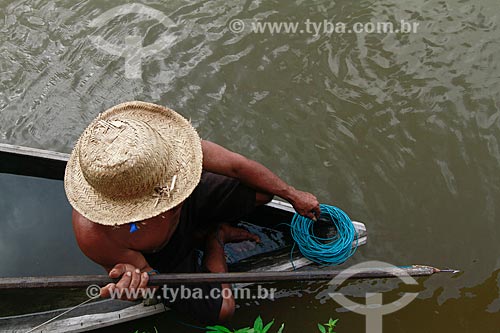  Subject: Fishing for Pirarucu - (Arapaima gigas) / Place: Maraa city - Amazonas state (AM) - Brazil / Date: 11/2013 